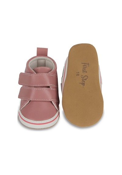 Pembe Simli Yıldızlı Kız Bebek Cırt Cırtlı Patik Yürüme Öcesi-g-2356 Pembe