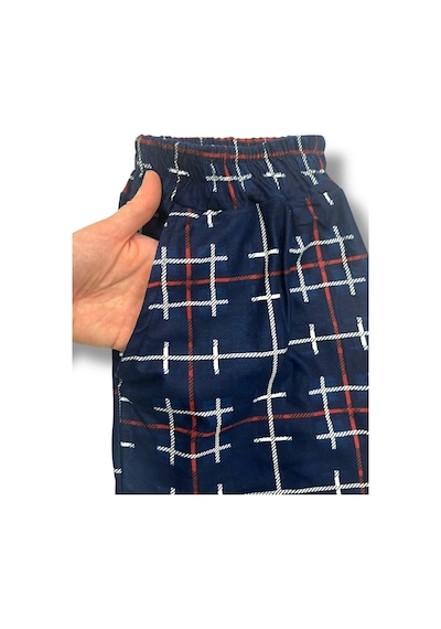 Erdenay Tekstil Cepli Ipeksi Dokulu Süet Pijama Alt Unisex Lacivert