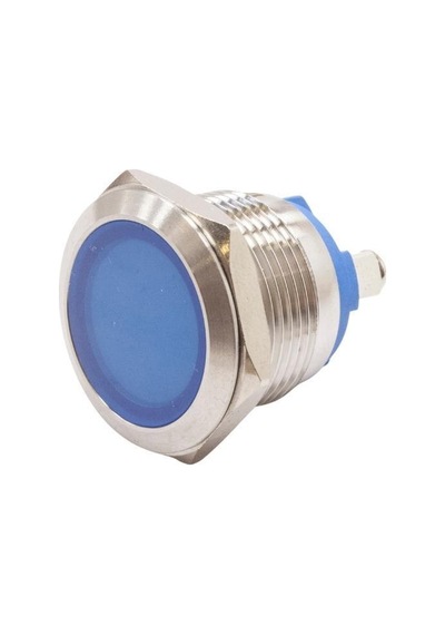Motorobit 19L-P1 19Mm 12-24V Metal Sinyal Lambası - Mavi