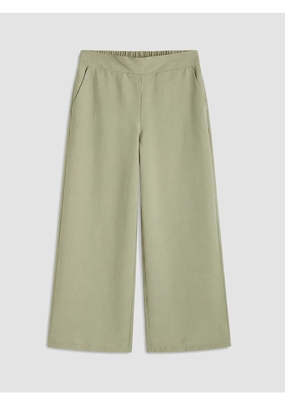 Lcw Modest Haki Beli Lastikli Geniş Paça Kadın Pantolon