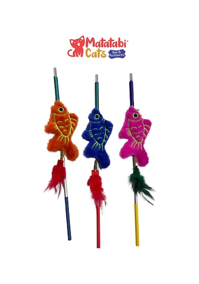 Matatabi Cats Balık Alüminyum Saplı Kedi Oltası Matatabi,çıngırak Ve Özel Hışırtı İçerir.özel Kumaş