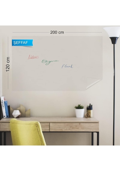 120 X 200 Cm, 2 Adet Şeffaf Akıllı Kağıt, Yaz Sil Özellikli Sihirli Yazı Tahtası Genel