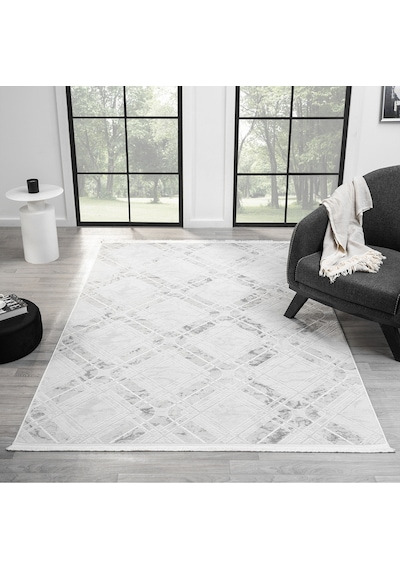 Mariesse Home Aspendos Akrilik Dokuma Salon Mutfak Koridor Kesme Yolluk Dokuma Makine Halısı Aspendos02 5117-gri