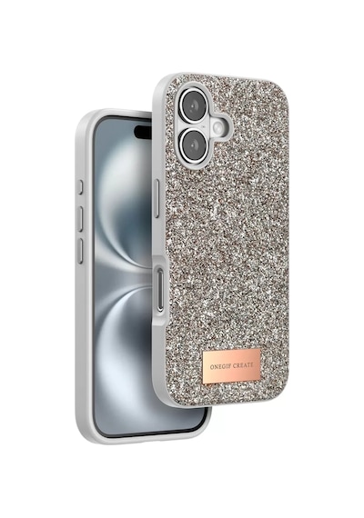 Mey İthalat Apple Uyumlu iPhone 16 Bright Simli Kapak - Gold Altın