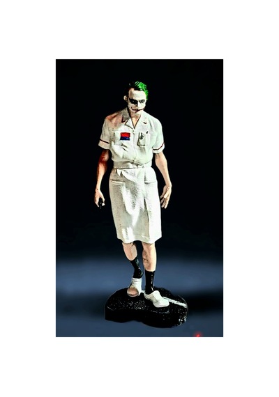 3d Hemşire Joker Figür / Heath Ledger Joker Nurse /batman Kara Şövalye Joker/20 Cm/fanart