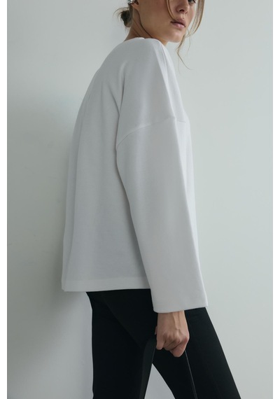 Suud Collection Ekru Katie Uzun Kollu Oversize Tişört