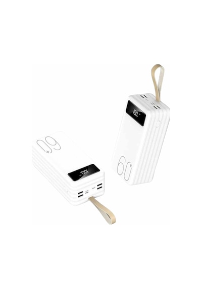 Powerbank 60.000 Mah Taşınabilir Şarj Hızlı El Fenerli Dijital Göstergeli Altın