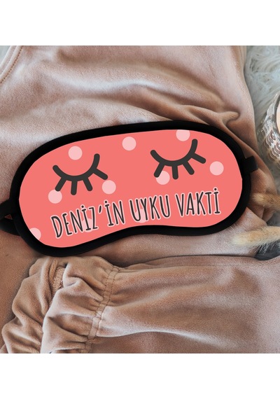 Bk Gift İsimli Uyku Göz Bandı, Arkadaşa Hediye, Doğum Günü Hediyesi, Uyku Bandı-3 Çok Renkli