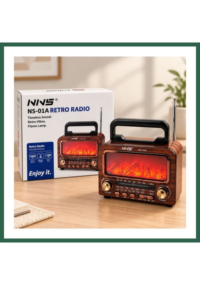 Bezos Şömineli Retro Radyo Hoparlör Bluetooth, Am/fm/sw, Usb/type-c, Tf Bzs01
