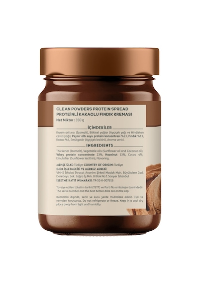 Clean Powders Proteinli Çikolatalı Fındık Kreması Protein Spread 350 G