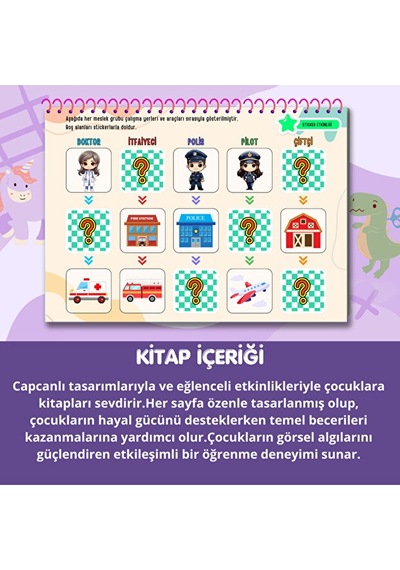 Tekrar Kullanılabilir Stickerlı Yaz-sil Etkinlik Kitabım 1. Kitap
