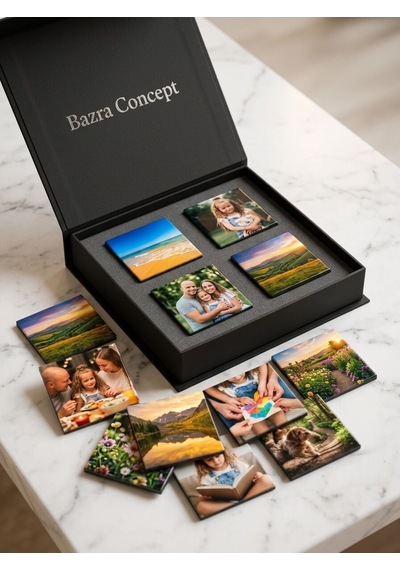 12 Fotoğraflı Kişiye Özel Premium Kare Magnet Seti 5x5 Cm
