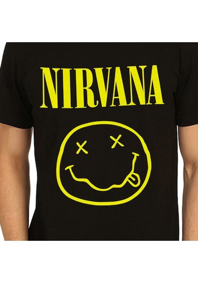 Bant Giyim - Nirvana Siyah Erkek T-shirt Tişört Siyah