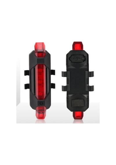 Bisiklet Işığı Led Stop Arka Ikaz Işık Lamba Usb Şarjlı 4 Mod Kırmızı Işıklı Siyah