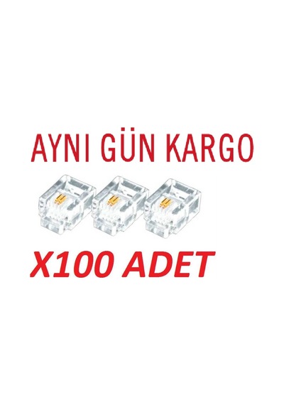 Rj11 Jack Konnektör Uç 4839A Telefon Başlık 100 Adet Cak Baş Çak
