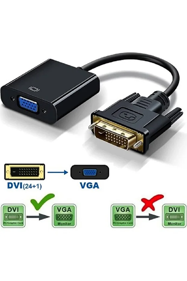 Dvı - D 24 1 To Vga Aktif Dönüştürücü Kablo Dvı-d Erkek - Vga Dişi Dvı In Vga Out Dvı Vga