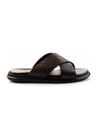 Bambi Kahve Leather Erkek Terlik E04433045043 Kahve