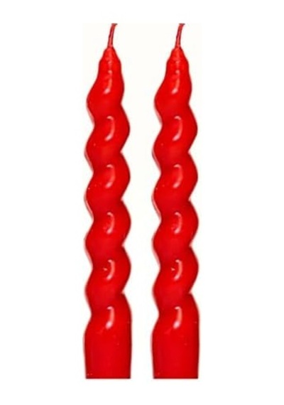 Yılbaşı 2'li Twirl Glow Kırmızı Şamdan Mum Seti 18 Cm A.Ağaç