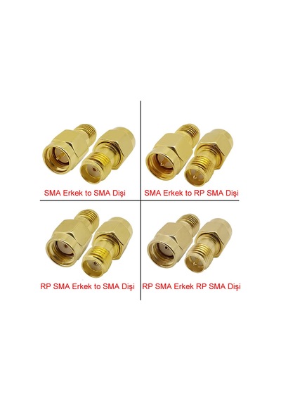 Rp Sma Erkek To Rp Sma Dişi Adaptör Soket Altın Kaplama Soket 0-6ghz Rf Wi-fi Anten