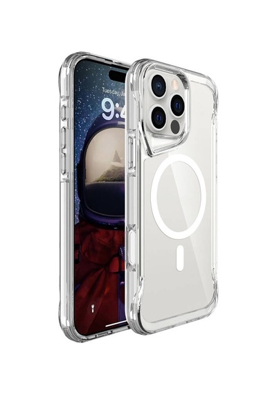 Apple Uyumlu iPhone 16 Pro Max Kılıf Ultra Sert Magsafe Özellikli Şeffaf Premium Silikon Kapak Ryc/magsafe T-max Şeffaf