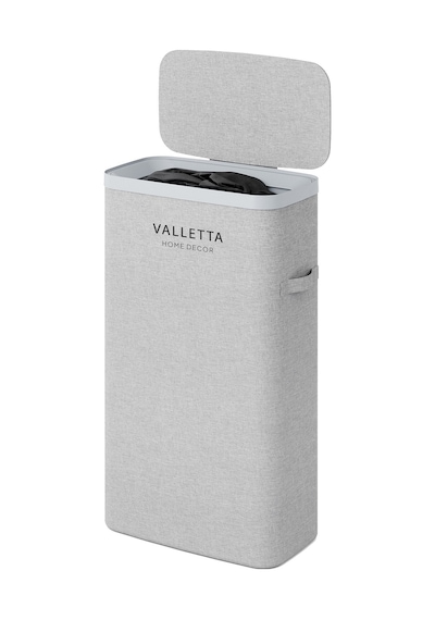 Paloma 40l Tek Yıkanabilir Bölmeli Katlanabilir Kumaş Kirli Çamaşır Sepeti Light Gray