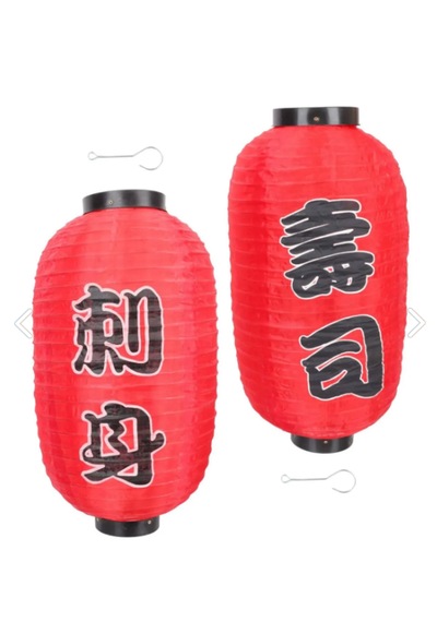 Japon Feneri Sushi Temalı H:50cmd:25cm