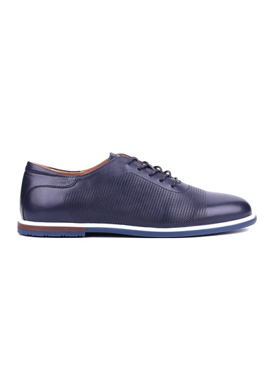 Shoetyle - Hakiki Deri Lacivert Renk Günlük Erkek Ayakkabı - 900-5089 -1479