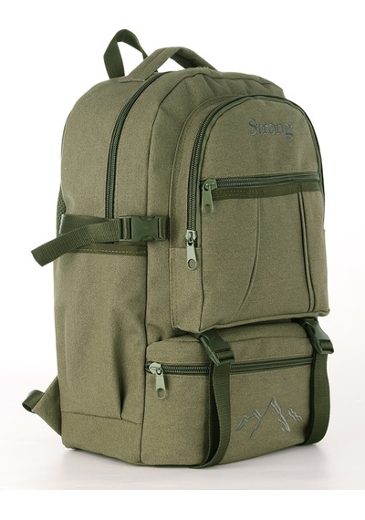 Sr-03 Unisex Kanvas Kumaş Laptop Bölmeli Outdoor Sırt Çantası Dağcı Sırt Çantası Escp01 Haki
