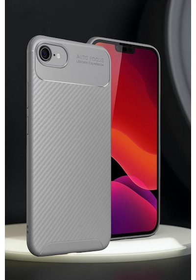 Newface Apple Uyumlu iPhone 16e Kılıf Auto Focus Karbon Kapak - Gri gri