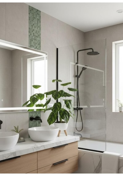 Yapay Çiçek Salon Bitkisi Difenbahya 70cm 18 Yaprak Beyaz Zigon Saksıda Yeşil