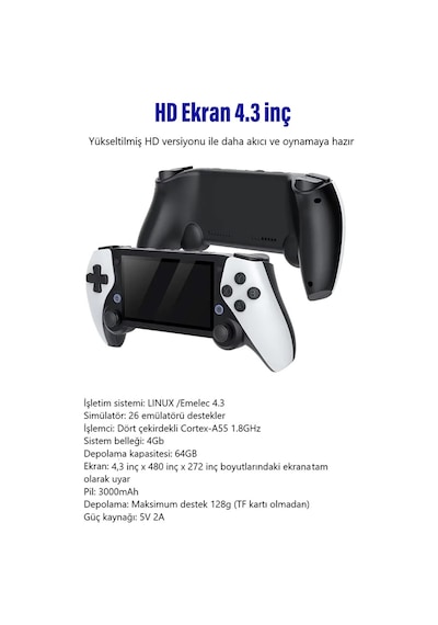 Subzero 4.3 Inç Kablosuz Retro Video Oyun Konsolu Hdmı Çıkışlı Taşınabilir Atari 20.000 Oyun 3000mah