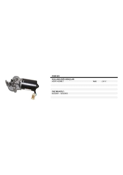 Silecek Motoru 24v Ağır Hizmet Faz:6202001/6202003 1 Ad