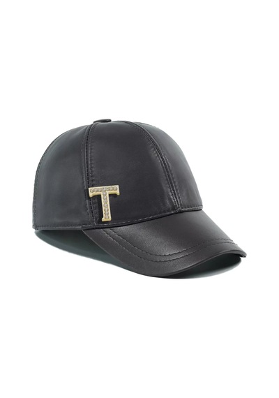 Twingold İsme Özel Kep Şapka - %100 Deri - Ab01012 - Füme Füme