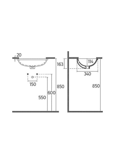 Isvea Soluzione Tezgah Altı Lavabo 45 CM