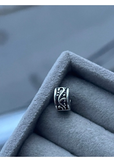 Dalga Desenli Klips Charm Asafaccessory Gümüş