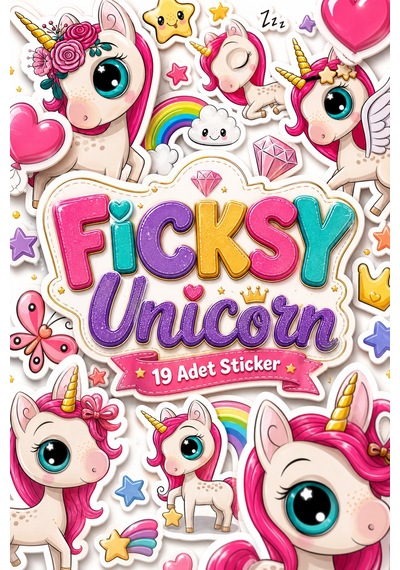 Unicorn Tek Boynuzlu At Sticker Seti - 19 Adet Etiket Çıkartma Diğer