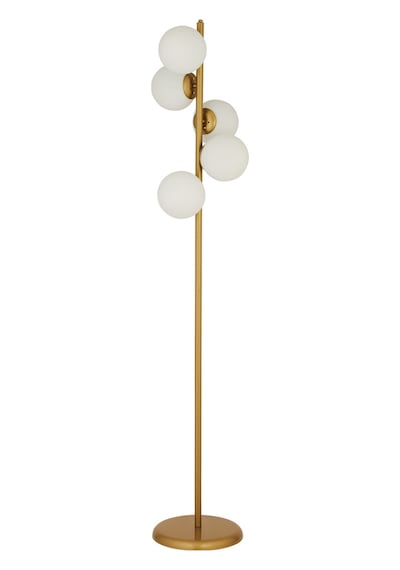 Uzel 5 Başlıklı Eskitme Modern Tasarım Metal Lambader