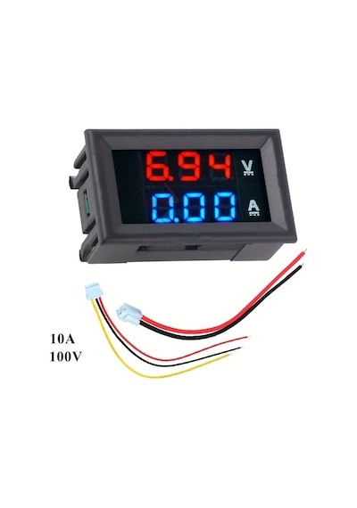 Xuweiwei 2 Adet Yeşil 0.28 Dijital Voltmetre Ampermetre Dc 100v 10a Led Ekranlı Volt Amper Ölçer