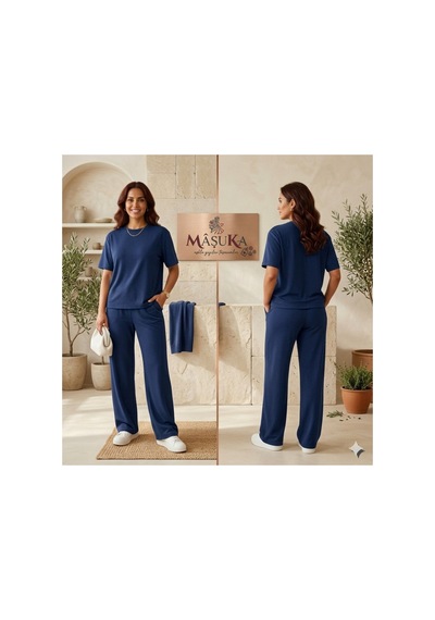 Maşuka Kadın Premium Oysho Kristal Kumaş Rahat Kalıp Eşofman Takım - Kısa Kollu Şık Ev Ve Sokak Modası Lacivert Lacivert Maşuka Kadın Premium Oysho Kristal Kumaş Rahat Kalıp Eşofman Takım - Kısa Kollu Şık Ev Ve Sokak Modası Lacivert Lacivert
