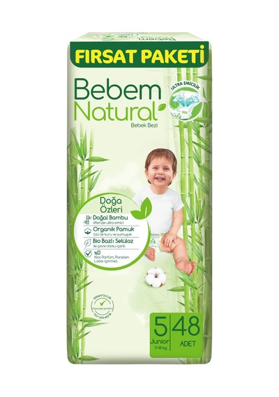 Bebem Natural Bebek Bezi 5 Numara Junior Mega Fırsat Paketi 240 Adet