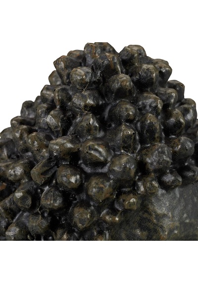 Oturan Buda Heykelcik, Koyu Gri, 30 Cm