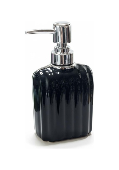 Porselen Çizgili Sıvı Sabunluk 350ml Siyah 48439