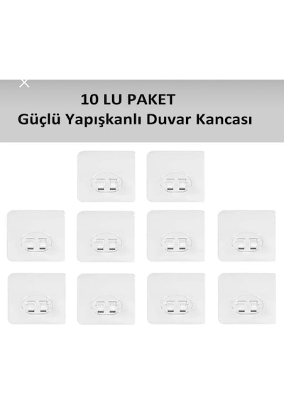 10 Adet Güçlü Kendinden Yapışkanlı Kanca Su Geçirmez Askı Turuncu Askı Seti Ch Turuncu Diğer