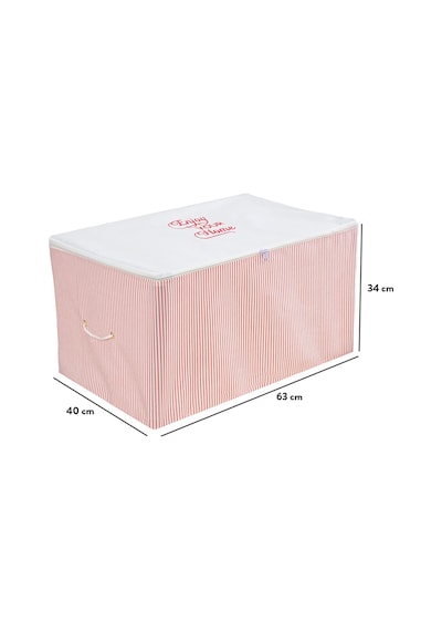 Serstil Orta Boy Baskı Detaylı Pembe Çizgili Hurç 63 X 40 X 34 Cm