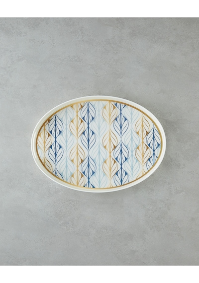 English Home Golden Harmony Pp Kaydırmaz Tepsi 42x30 Cm Lacivert Gold Lacivert Gold