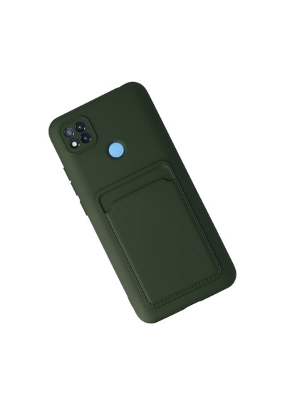 Xiaomi Redmi 9c Kılıf Kelvin Kartvizitli Silikon - Koyu Yeşil -
