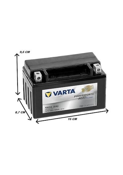 Varta Powersports AGM YTX7A-BS-FA 12 V 6 Ah Motosiklet Aküsü