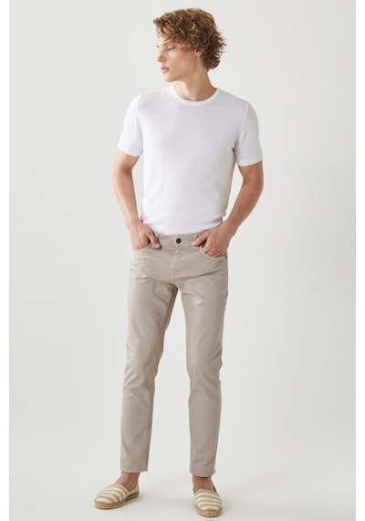AC&Co / Altınyıldız Classics Altinyildiz Classics Erkek Taş 360 Derece Her Yöne Esneyen Slim Fit Dar Kesim Pamuklu Rahat Pantolon 4A1400000101TAS58 Taş