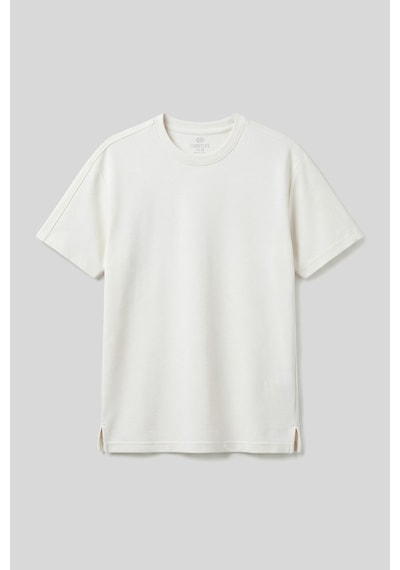 Ekru Rahat Form Esnek Nefes Alabilir Erkek T-shirt - 88495