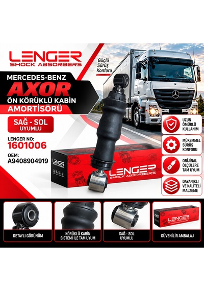 Mercedes Axor Ön Körüklü Kabin Amortisörü Sağ Sol Lenger 1601006 A9408904919